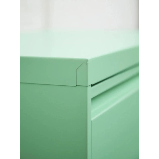 Mid 20th Century Mint Four Drawer Filing Cabinet For Sale - Image 9 of 12