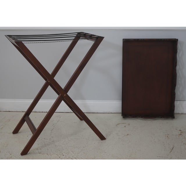 Baker Mahogany Chippendale Style Butlers Tray Table For Sale - Image 14 of 15