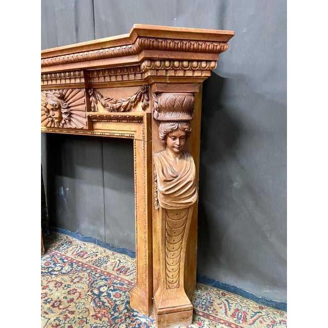 Damascus red marble for this prestigious fireplace with mythological and Hellenic references This piece is attributed to...