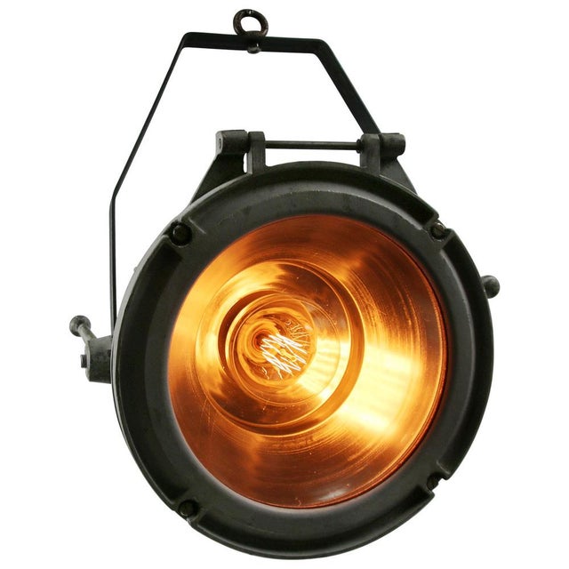 Industrial hanging light industria rotterdam. cast aluminium with clear glass. e27 / e26 this piece has an attribution...