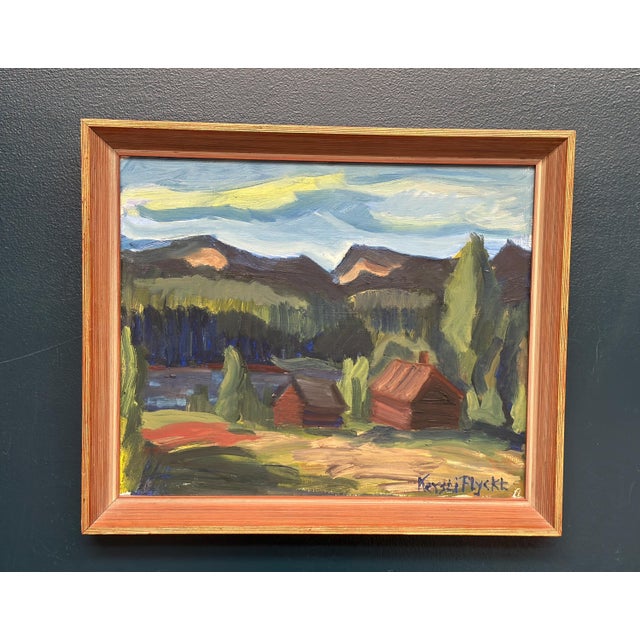Kerstin Flyckt, Mountain Landscape, 1960s, Oil on Panel, Framed For Sale - Image 14 of 18