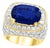 Agl Certified No Heat Natural 11.81 Ct Blue Sapphire & Diamond 18k Gold Ring For Sale