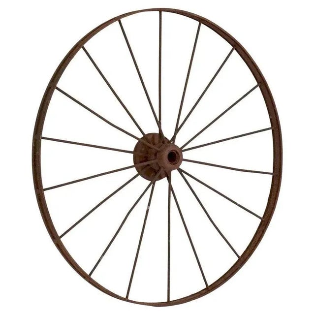 Large English Spoked Cart or Wagon Wheel of Iron From the 19th Century (Dia 54) For Sale - Image 11 of 11