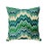 Schumacher Bezique Flamestitch Velvet Pillow in Blue & Green For Sale