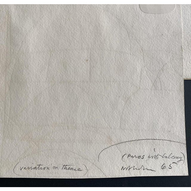Ben Nicholson, Paros with Balcony Variation with Hand Colouring, 1965, Artwork on Paper For Sale - Image 4 of 9