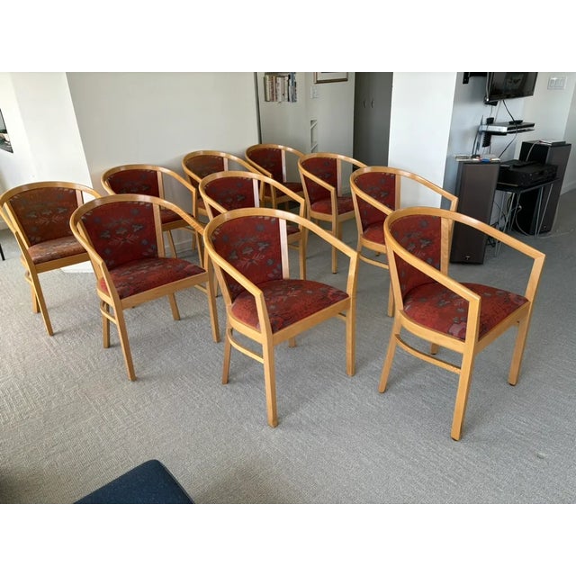 Mid-Century Modern 1990s Hank Lowenstein Office or Dining Room Chairs - Set of 8 For Sale - Image 3 of 9