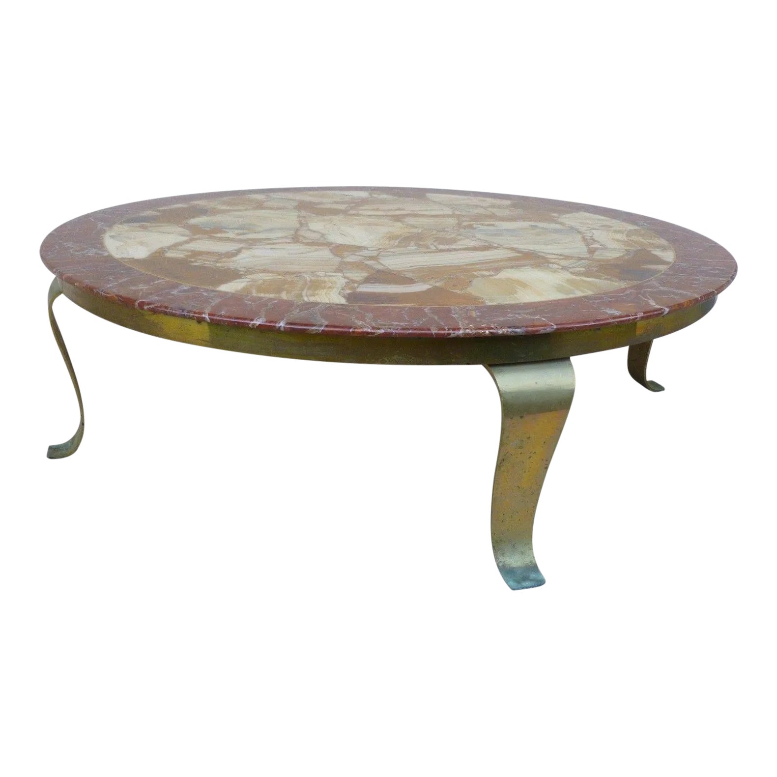 1970s Mid-Century Modern Muller Brothers Onyx & Alabaster Coffee