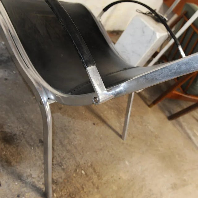 Mid-Century Modern Leather and Aluminium Lounge Chairs by Rudolf Szedleczky, 1970s, Set of 2 For Sale - Image 6 of 17
