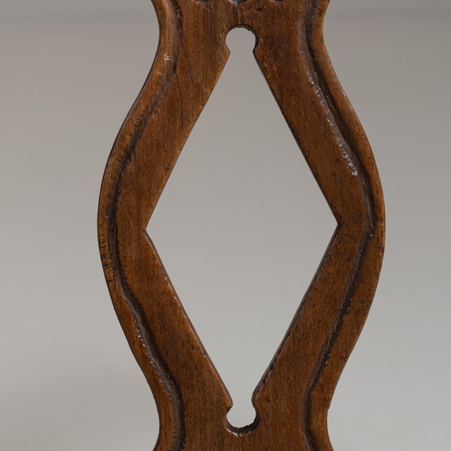 Pair of 19th Century French Chestnut Brown Carved Oak Chairs For Sale - Image 9 of 15