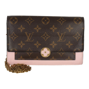 Rose Ballerine Monogram Canvas Flore Chain Wallet