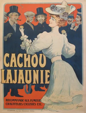 1900s French Belle Epoque Poster, Cachou Lajaunie (Linen Backed)