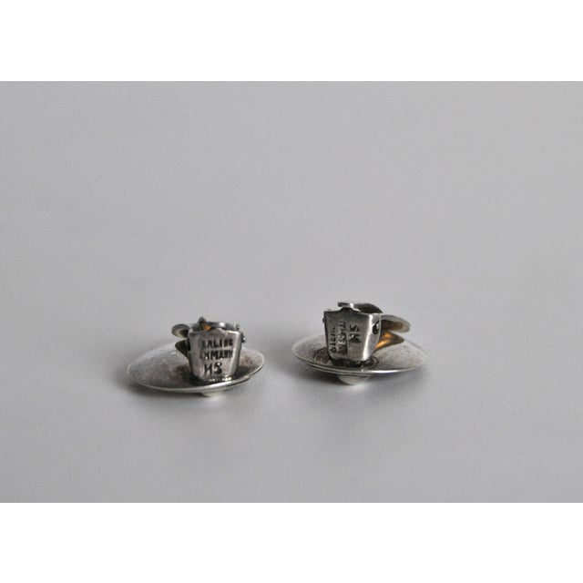 1950s Vintage Sterling Silver Earclips by Hermann Siersbøl, 1950s, Set of 2 For Sale - Image 5 of 7