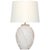 Transitional AERIN by Visual Comfort Signature Idalia 28" Sculpted Table Lamp in Glossy White Crackle with Linen Shade For Sale - Image 3 of 3