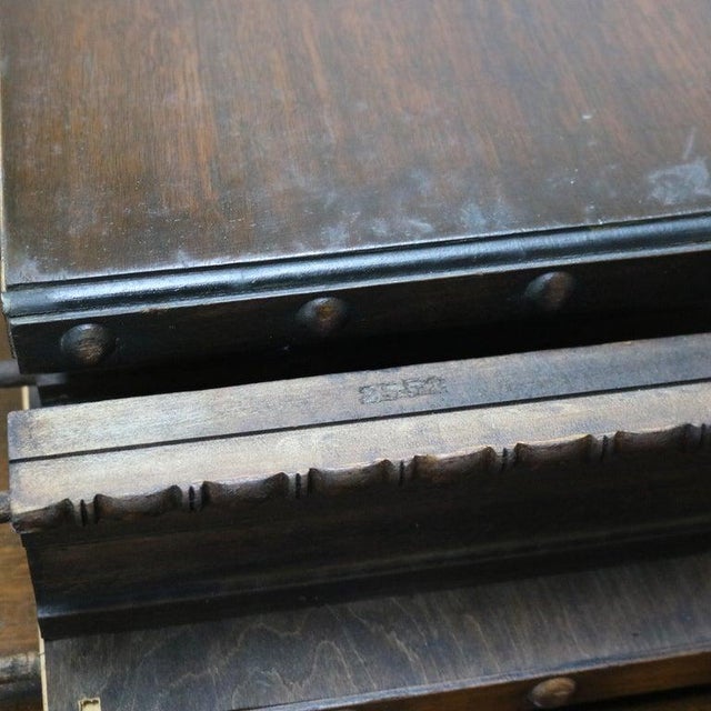 Antique Berkey and Gay Kittinger School Carved Walnut Trestle Table C1930 For Sale - Image 13 of 18