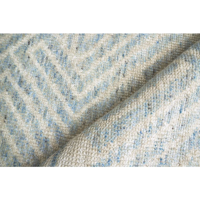 2020s Exquisite Rugs Eaton Hand-Knotted New Zealand Wool & Bamboo Silk Ivory/Blue Rug-10'X14' For Sale - Image 5 of 8
