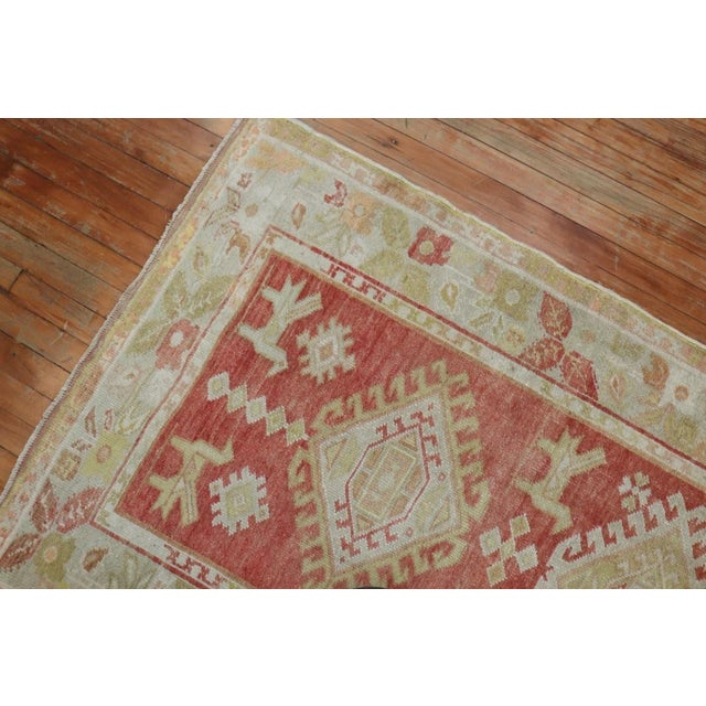 Textile Early 20th Century Zabihi Collection Turkish Oushak Pigeon Small Runner - 3'4" x 6'9" For Sale - Image 7 of 8