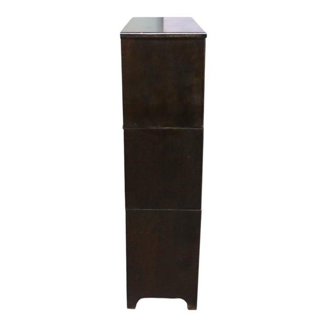 Grand Rapids Mission Arts & Crafts Mahogany 3 Stack Barrister Bookcase C1920 For Sale - Image 9 of 10