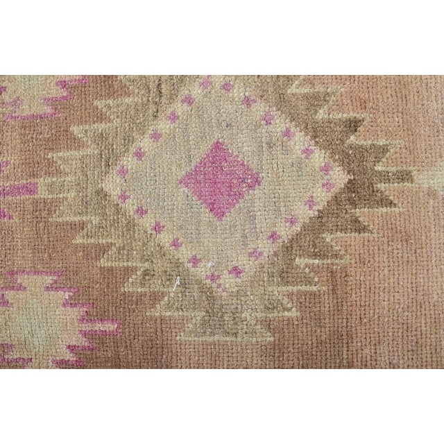 Tan Vintage Kurdih Anatolian Kitchen Runner Rug For Sale - Image 8 of 9