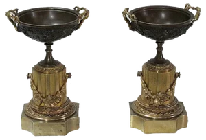 Louis XVI Bronze Vide Poches, Set of 2