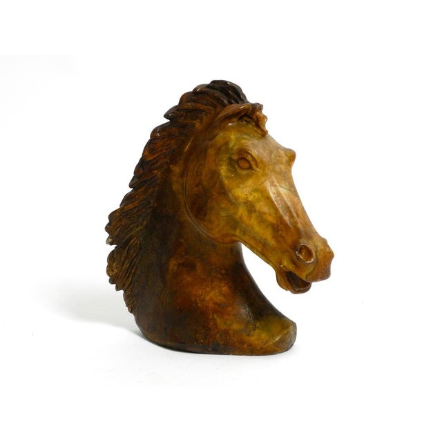 1960s Large Horse Head Sculpture in Brown Soapstone, 1960s For Sale - Image 5 of 18