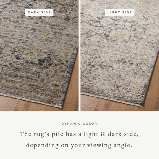 Jean Stoffer x Loloi Katherine Charcoal / Gold 9'-6" x 9'-6" Round Area Rug For Sale - Image 9 of 9