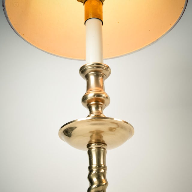 1970s Fredrick Cooper Barley Twist Brass Lamps: A Pair For Sale - Image 14 of 17