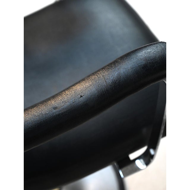 Swivel Armchairs in Skai and Steel, 1970s, Set of 2 For Sale - Image 6 of 14
