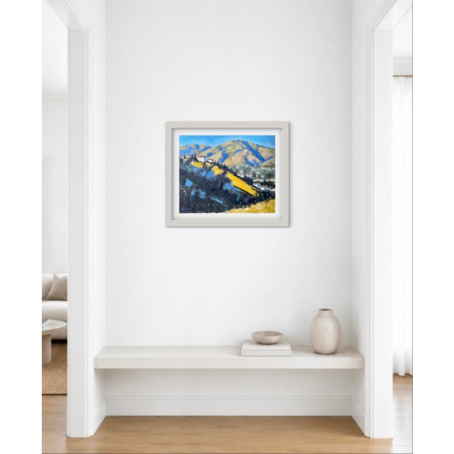 Contemporary Golden Hillside, Original Oil Painting Landscape For Sale - Image 3 of 7