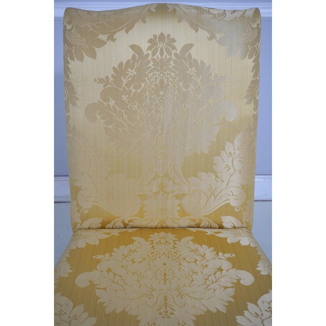 Gold Kittinger Colonial Williamsburg Chippendale Style Damask Upholstered Side Chair For Sale - Image 8 of 18