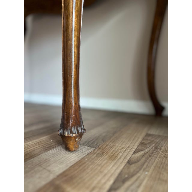 Brown Antique Burr Walnut Fall-Front Bureau Desk in the Queen Anne Revival Style For Sale - Image 8 of 9