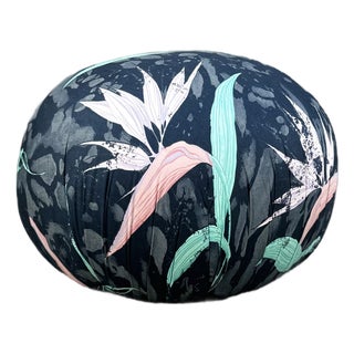1990s Vintage Round Bernhardt Pouf Ottoman For Sale