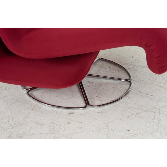 Raspberry Red Pierre Paulin Style 1960's Swivel Lounge Chair For Sale - Image 8 of 9