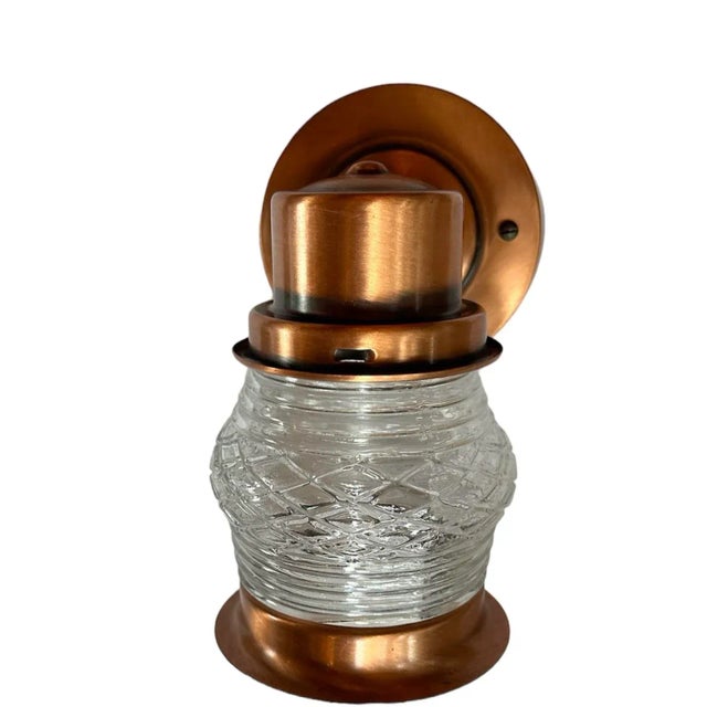 Pair of Copper Glass Jar Wall Sconces, Circa 1940 For Sale In Los Angeles - Image 6 of 7