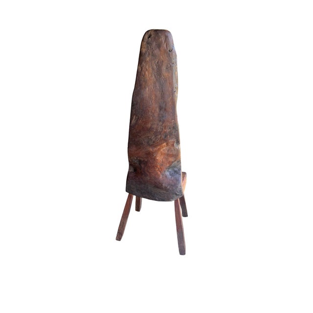 Monumental Antique Javanese Sculptural Throne Stool, Modern Organic For Sale - Image 11 of 11