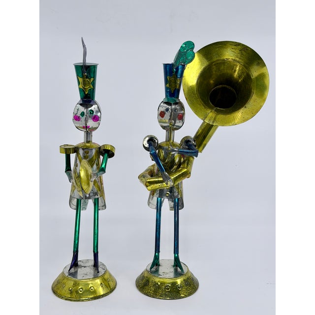 Pair of vintage tin soldier made in Oaxaca, Mexico. Mexican tin work it has been produced since the 16th Century. These...