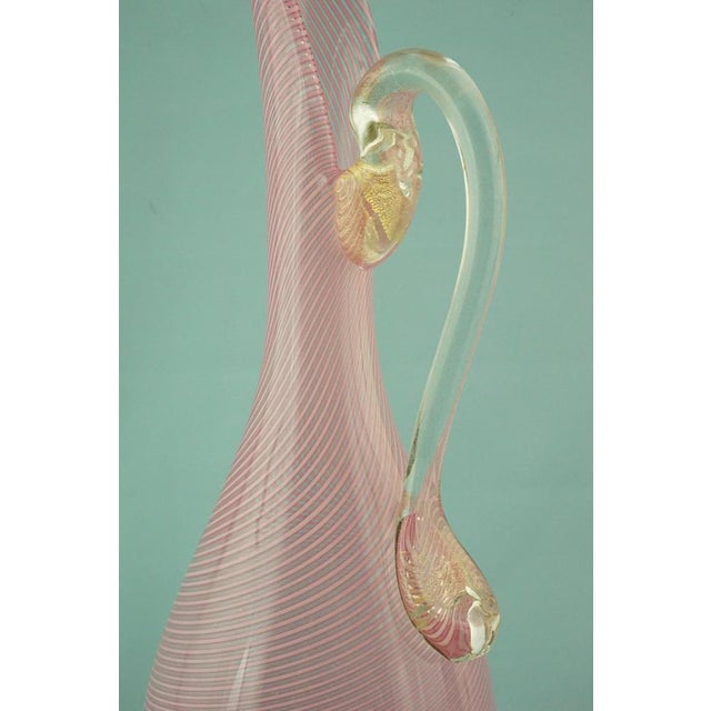 Murano Zanfirico Glass Jug Vase attributed to Poli For Sale - Image 11 of 18