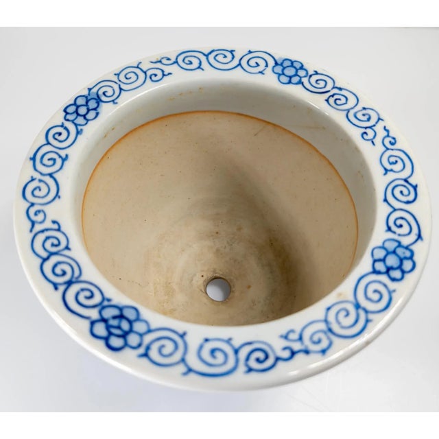 Blue Mid-Century Japanese Blue and White Arita Jardiniere Planter Cachepot For Sale - Image 8 of 10