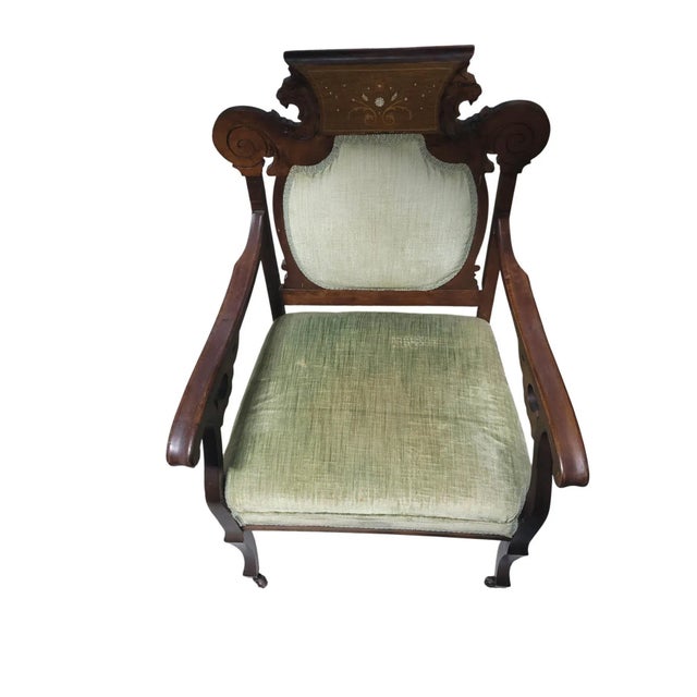 Traditional Antique Victorian Renaissance Revival Parlor Armchair, C. 1880 For Sale - Image 3 of 16