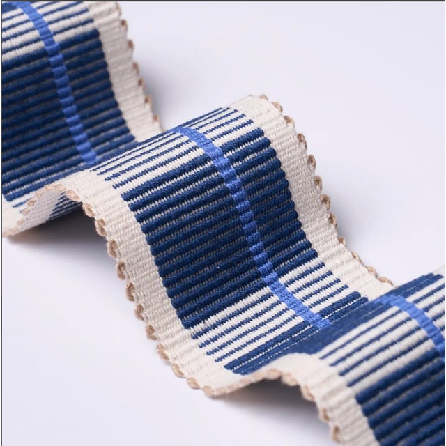 American Schumacher Calcada Tape Trim Medium in Lapis - 1 Yard For Sale - Image 3 of 3