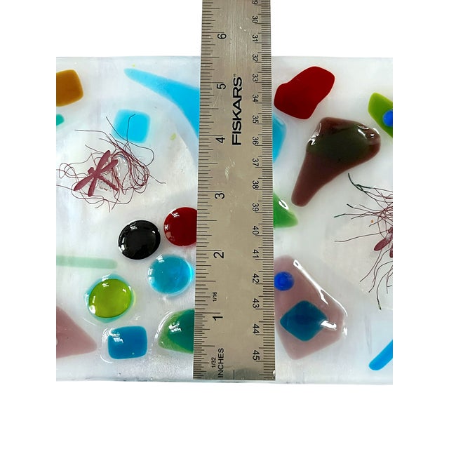 Postmodern Studio Fused Art Glass Tray in the Style of Chihuly & Memphis Milano For Sale - Image 11 of 11