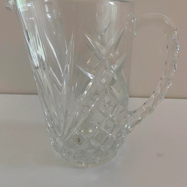 Durand Vintage French Cristal D’Arques-Durand Cut Crystal Pitcher For Sale - Image 4 of 7