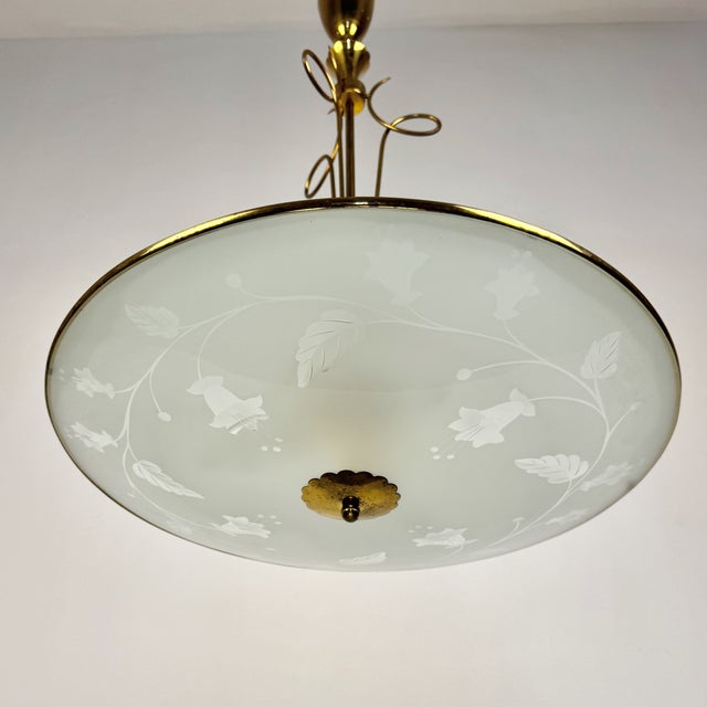 1950s Italian UFO Pendant Light by Pietro Chiesa for Fontana Arte, 1950s For Sale - Image 5 of 8