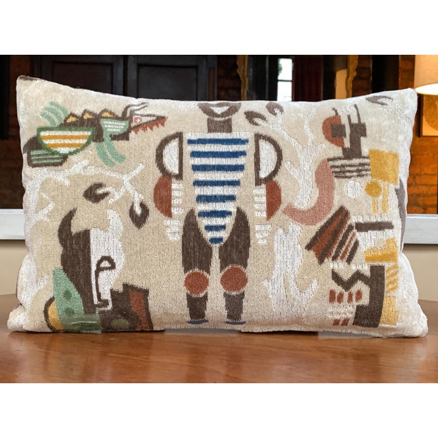 Textile Custom Pillows With Clarence House Cut Velvet Fabric - A Pair For Sale - Image 7 of 14