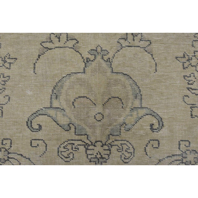 Tabriz Rug 9’5” X 11’10” Beige Wool Vintage Distressed Hand-Knotted Carpet For Sale - Image 9 of 15