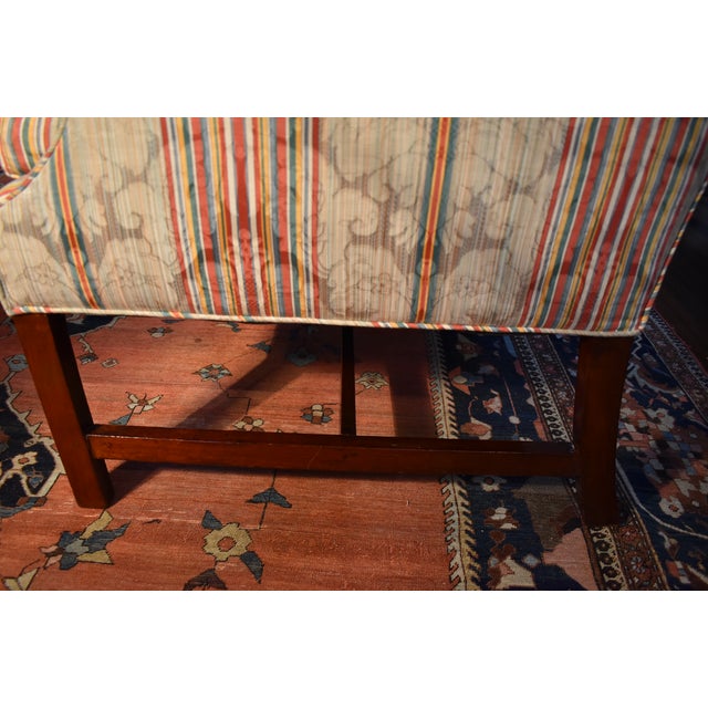Wood 18th Century Chippendale Sofa With a Silk Blend Damask Cover For Sale - Image 7 of 11
