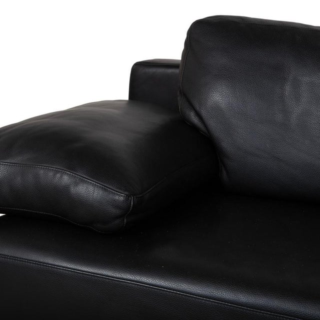 355 Leather Two-Seater Black Manual Function Sofa by Rolf Benz For Sale - Image 6 of 15