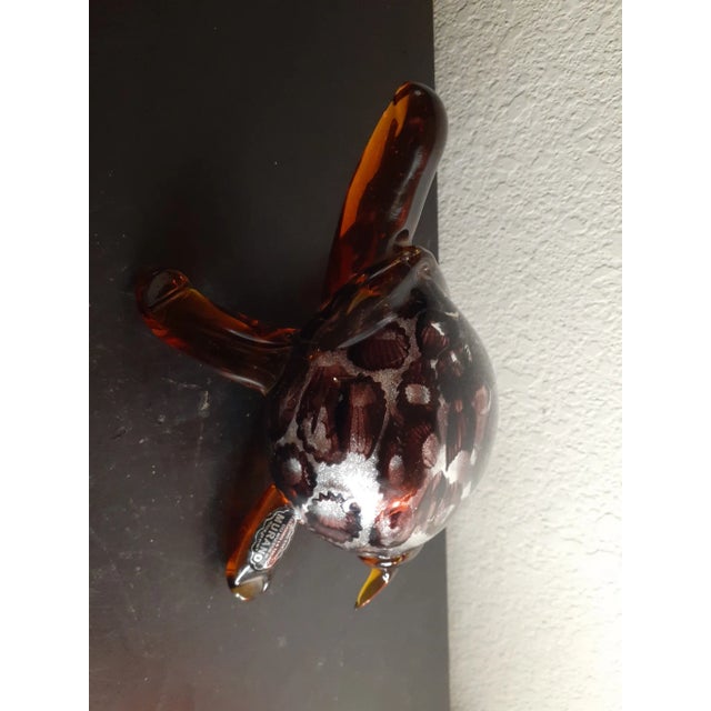 Glass 1980s Murano Italy Silver Aventurine Amber Art Glass Turtle Figurine For Sale - Image 7 of 10