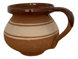 Hungarian Folk Pitcher in Glazed Ceramic