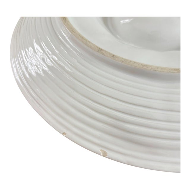 Late 20th Century Vintage Bordallo Pinheiro White Ceramic Artichoke 11" Plate Platter For Sale - Image 5 of 6