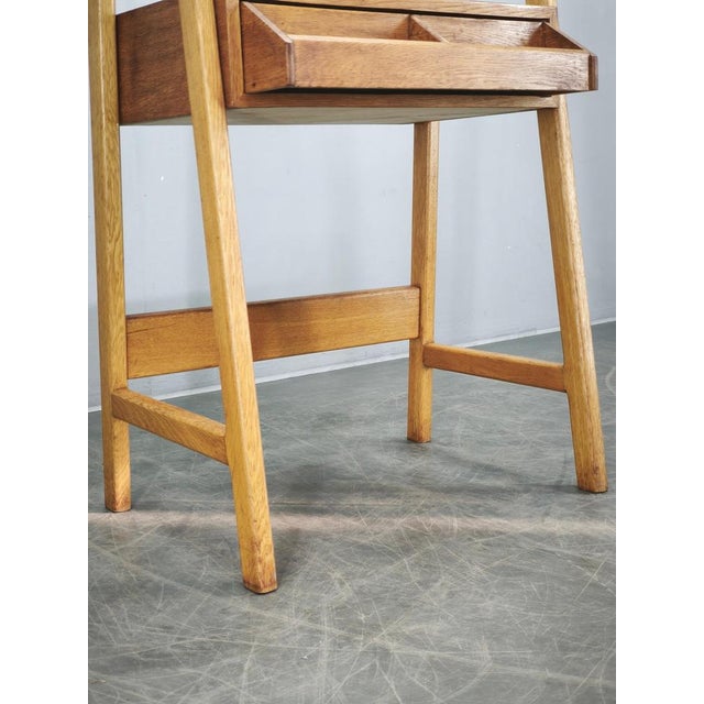 Czech Oak Side Table with Integrated Storage Drawer, 1960s For Sale - Image 9 of 14